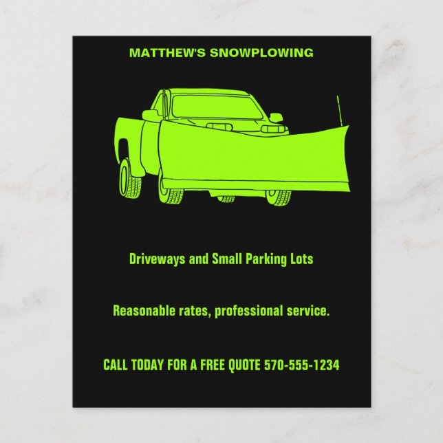 Flyer Caminhão de coleta de neve com neve (Frente)