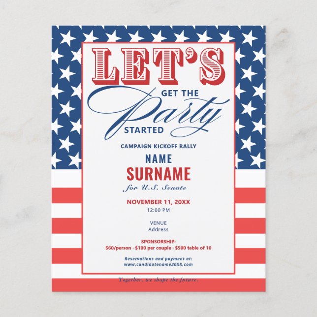 Flyer Campanha de arrecadação de fundos políticos de lan (Frente)