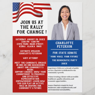 Flyer Campanha de Eleição de Comício ou Evento Político
