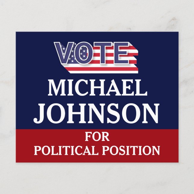 Flyer Campanha Moderna Azul Branco Vermelho - Política (Frente)