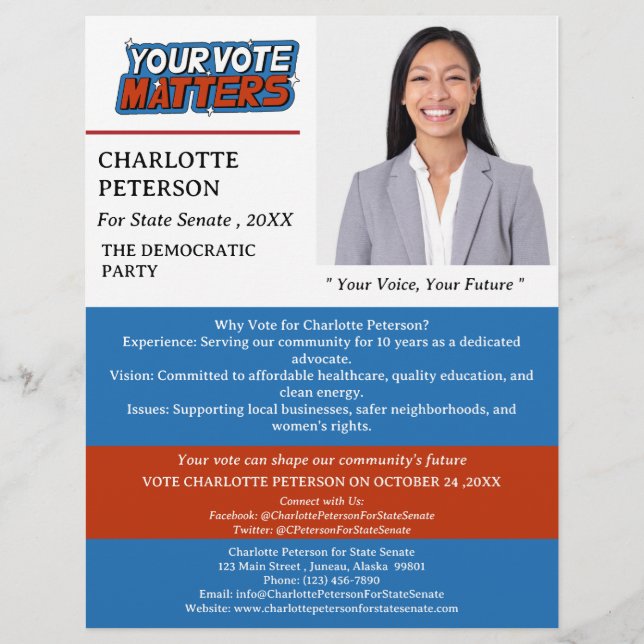 Flyer Campanha Política de Votação (Frente)