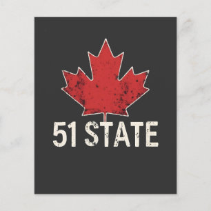 Flyer Canadá 51rua Estado Trump American e Canadian Flag