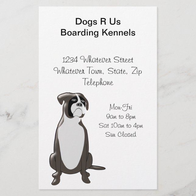 Flyer Canis Boxer Personalizado Quadro de Embarque Kenne (Frente)