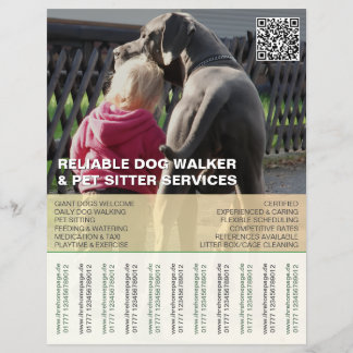 Flyer Cão Grande Danês Passeador Cuidador