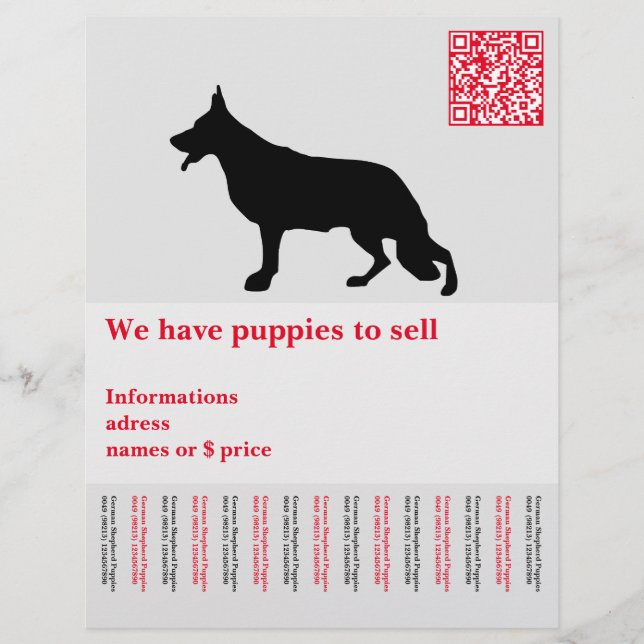 Flyer Cão pastor minimal personalizado (Frente)