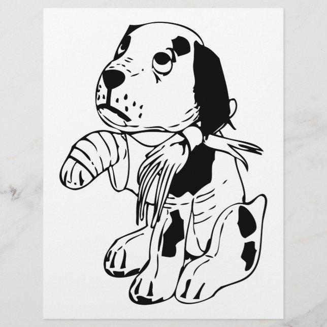Flyer Cão Triste Com Perna Quebrada (Frente)