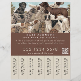 Flyer Cão Walker Pet Sitting Animal Care Tags