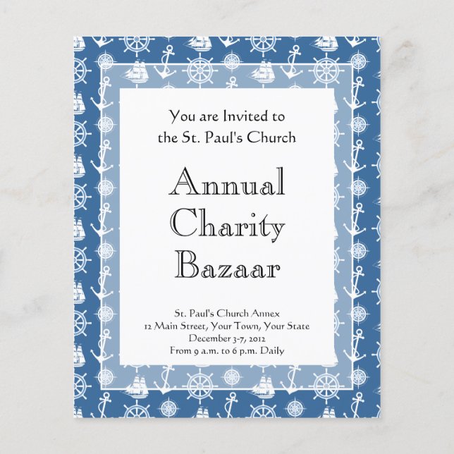 Flyer Capitão Náutico Marinheiro Azul e Branco (Verso)