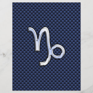 Flyer Capricórnio Zodiac Símbolo marinho azul tipo fib