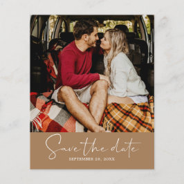 Flyer Caramelo Dourado do Script de Data de Salvamento d