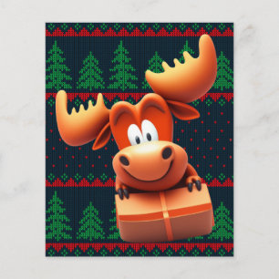 Flyer Caricatura Moose com Camisa-Presente de Natal