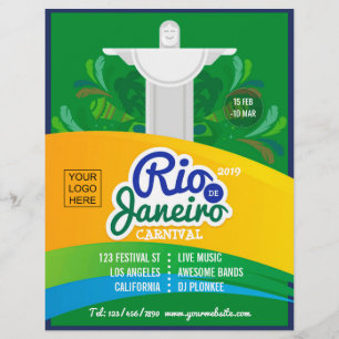Flyer Carnaval do Rio de Janeiro personalizado adicionar