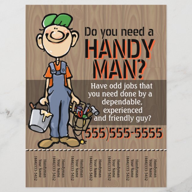Flyer Carpenter Handyman Pumber Ganhe Dinheiro (Frente)