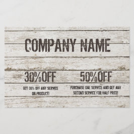 Flyer Carpintaria de madeira caiada serviços de marcenei