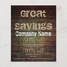 Flyer carpinteiro de construção de vintage de madeira ha