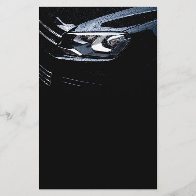 Flyer Carro preto com a chuva cai sobre ele (Frente)