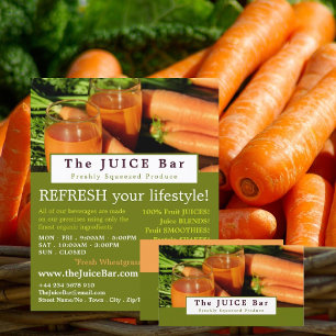 Flyer Carrot Juice, Bar de suco, passageiro publicitári