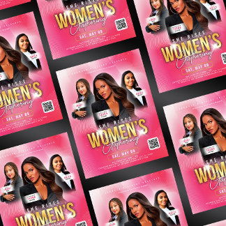 Flyer Cartaz da Conferência da Igreja das Mulheres Pink 