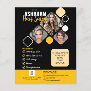 Flyer Cartaz de Cabeleireiro com Design Personalizado em