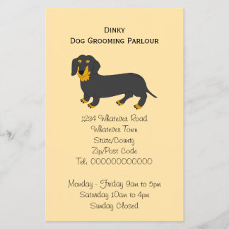 Flyer Cartaz de Design de Cachorro Dachshund para Pet Sh