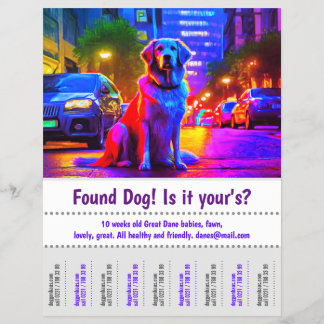 Flyer Cartaz de design gráfico de cachorro encontrado