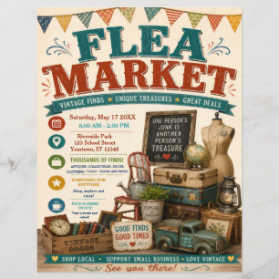 Flyer Cartaz de Feira de Pulgas