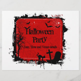Flyer cartaz de festa de Halloween grunge