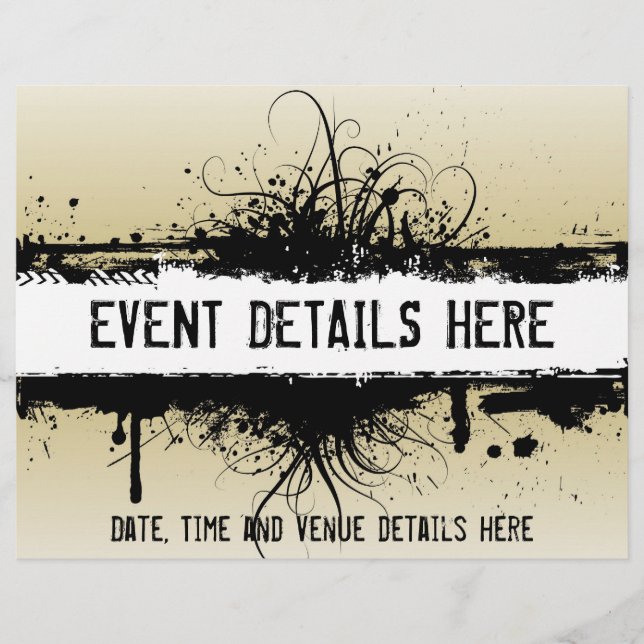 Flyer Cartaz de festa grunge (Frente)