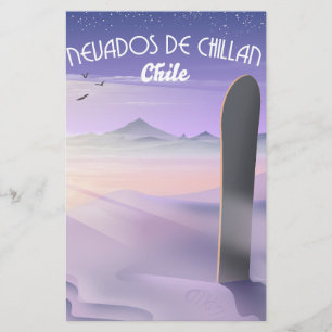 Flyer Cartaz de neve de Nevados de Chillan, Chile.