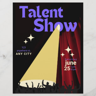 Flyer Cartaz de Show de Talentos, Cartaz de Show, Concur