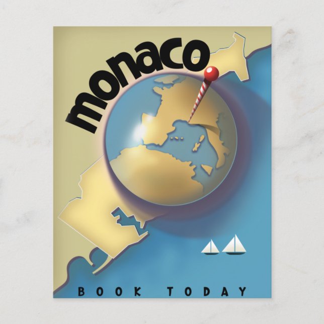 Flyer cartaz de viagem de Mônaco (Frente)