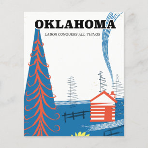 Flyer Cartaz de viagem estilo vintage Oklahoma.