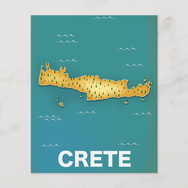 Flyer cartaz de viagem mapa de Creta (Frente)