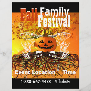 Flyer Cartaz do Evento de Outono e Festival de Família d