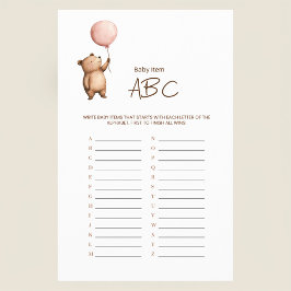 Flyer Cartaz do Jogo de Nomes de Bebê ABC Minimalista