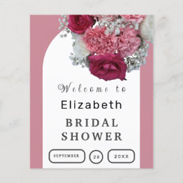 Flyer Cartaz elegante Arco Floral Boho Chuveiro de Noiva
