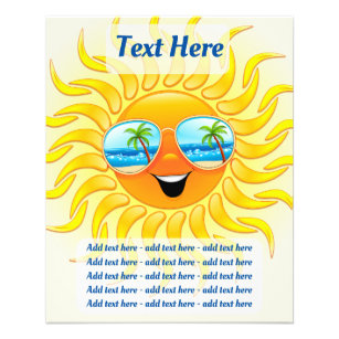 Flyer Cartografia Sun de Verão com óculos de sol