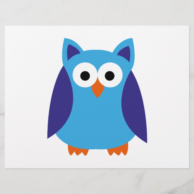 Flyer Cartoon de coruja azul (Frente)