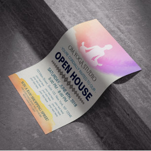 Flyer Casa aberta da pose da meditação do estúdio do