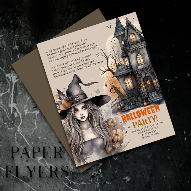 Flyer Casa Assombrada | Convite para Poema de Bruxas de  (Exceptional value: budget-friendly Halloween invitations for memorable events and cost saving!)