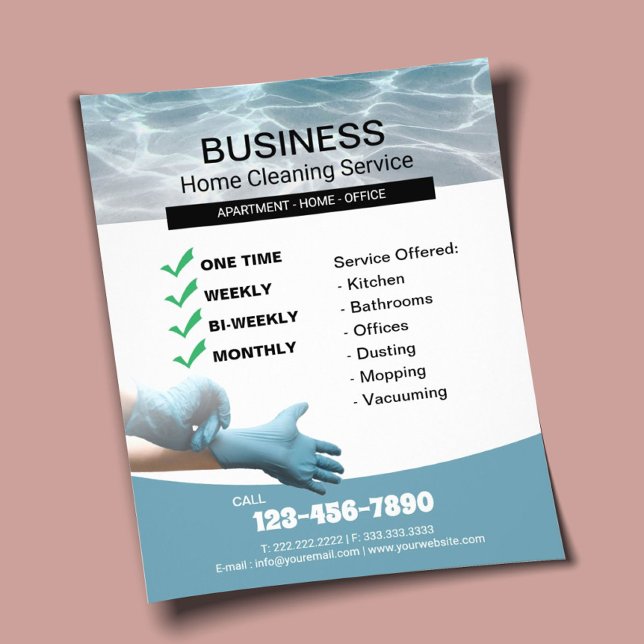 Flyer Casa de limpeza profissional que mantém azul (Criador carregado)
