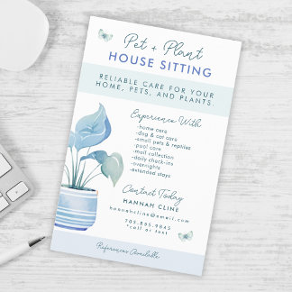 Flyer Casa e Pet Sitting Cute Plant