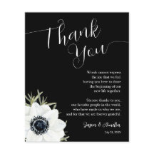 Casa Floral Negra e Branca Obrigado