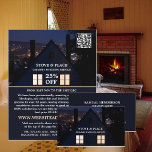 Flyer Casa no Retrato Noturno, Chimney Sweet Service<br><div class="desc">House at Night Portrait,  Chimney Sweeping Service Advertising Flyer da Loja de Cartão de visita.</div>