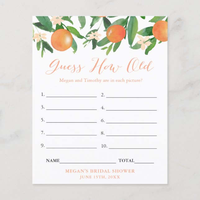 Flyer Casais Chás de casamento Adivinham O Jogo Antigo (Frente)