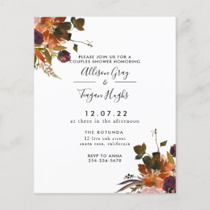 Flyer CASAIS ORÇAMENTAIS Convite para Chás de casamento