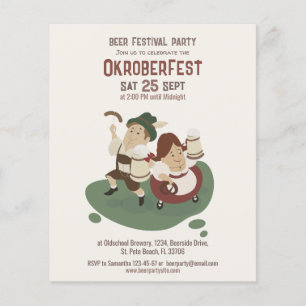 Flyer casal bávaro engraçado convida para o Oktoberfest 