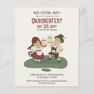 Flyer casal bávaro engraçado convida para o Oktoberfest