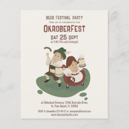 Flyer casal bávaro engraçado convida para Oktoberfest