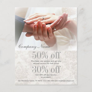 Flyer casal elegante que guardara as mãos que wedding o